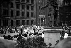 Terence Gallacher: Coronation. Folk dancing, evening Golden Sq