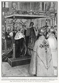 Servia: Coronation of King Peter in Belgrade Catheral 1904