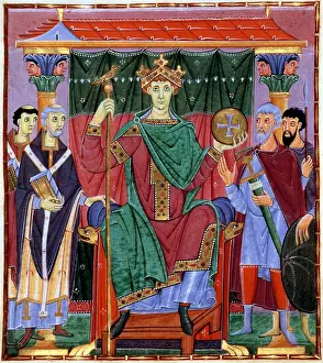 Sceptre: Coronation of Otto III, German king, c998. Otto