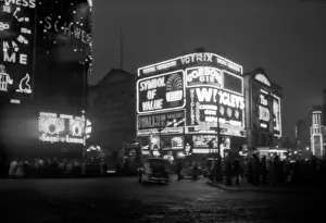 Terence Gallacher: Coronation. Piccadilly Circus at Night