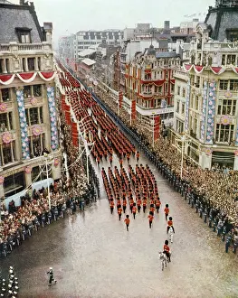 Coronation procession at Oxford Circus, 1953
