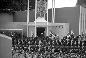 Coronation. Royal party inside Abbey