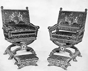 Damask: Coronation thrones, 1911
