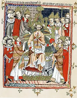 Gloucester: Coronation and unction of a king, from a French
