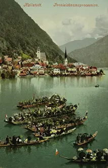 Hallstatt: Corpus Christi procession on Lake Hallstatt. 1908?