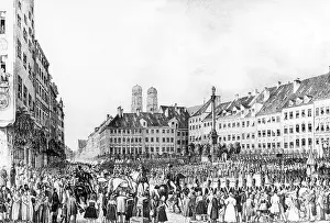 Kraus: Corpus Christi procession on the Marienplatz, 1830
