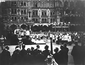 Marienplatz: Corpus Christi procession on the Marienplatz, 1907