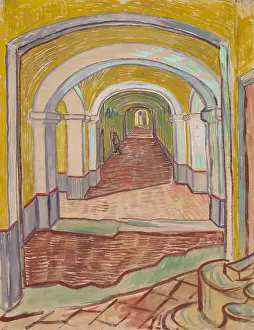 Painterly: Corridor in the Asylum, by Vincent Van Gogh, 1889