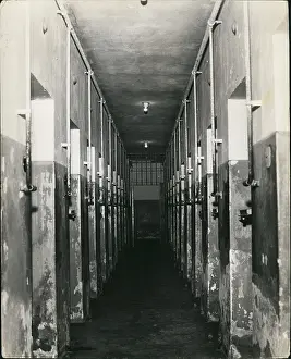 Buchenwald: Corridor of cells, Buchenwald concentration camp, Germany