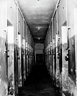 Reminder: Corridor of cells, Buchenwald concentration camp, Germany