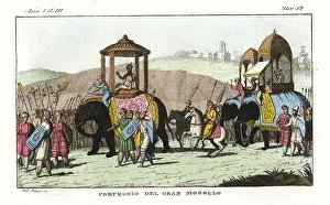 Mogul: Cortege of a Mughal ruler in India