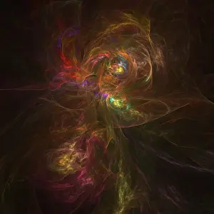 Twisted: Cosmic image of a colorful nebula in space