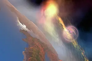 Collision: Cosmic image of solar flares hiting the moon