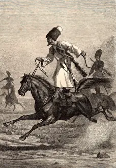 Displaying: Cossacks displaying their horsemanship. From the