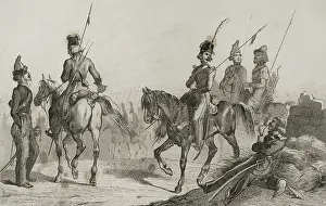 Smoker: Cossacks. Engraving, 19th century