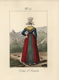 Florilegius Collection: Costume of Avranches Rear view of the bonnet