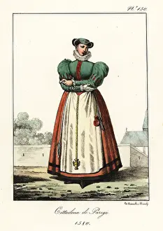 Ruff Collar: Costume of a bourgeoise lady of Paris, 1580