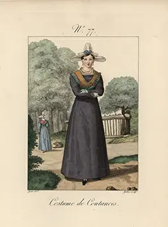 Caux: Costume of Coutances View of the bonnet with