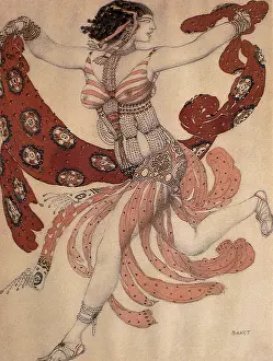 Bakst: Costume design by Bakst for a Dancer in Cleopatre