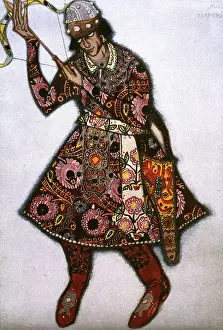 Bakst: Costume design by Bakst, The Firebird, Tsarevich Ivan