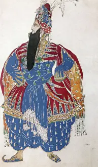 Bakst: Costume design by Bakst for Shahriar in Scheherazade