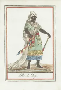 Loango: Costume of a king of Congo, Africa