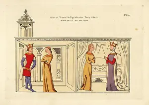 Slashed: Costume of a king and queen, 14th century