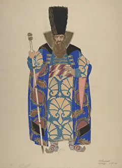 Robed: Costume Study for a Robed, Bearded Boyar with
