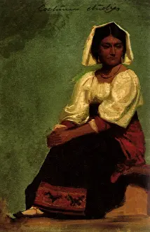 Bierstadt: Costume Study of Seated Woman