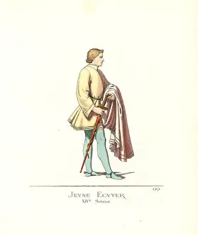 Bonnard: Costume of a young squire, 14th century