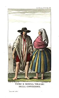 Concepcion: Costumes of the common native people of Concepcion, Chile