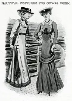Yachting: Costumes for Cowes week 1909
