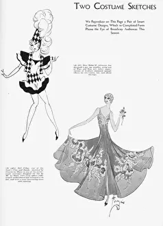Oday: Two costumes sketches by Mabel E. Johnston and
