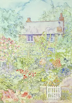 Cottage Garden: Cottage Garden with Bird Table