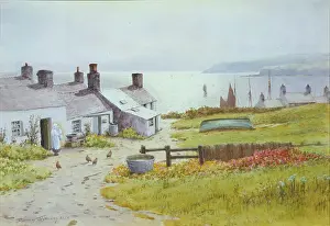Moelfre: Cottage scene at Moelfre, Anglesey