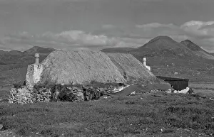 Crofter: Cottages in a bleak Scottish landscape