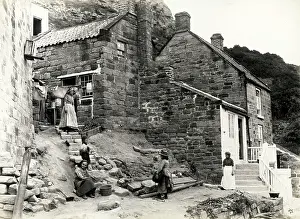 Runswick: Cottages at Runswick Bay, Yorkshire