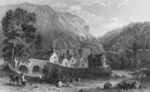 Gill Stoker: Cottages in a valley at Lynmouth, Devon