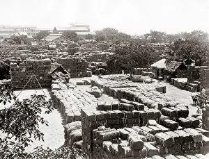 Bales: Cotton bales for loading onto a ship, India