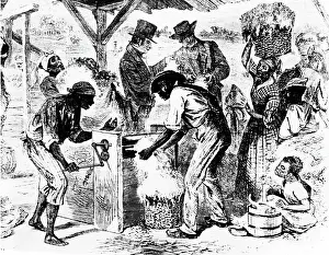 Whitneys: COTTON GIN-An illustration of a scene on ?