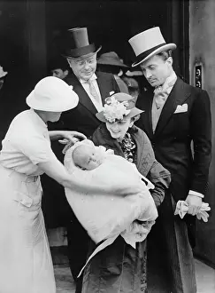 Baptisms: Count and Countess Haug joke with son Lance Reventlow