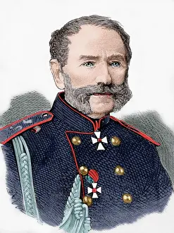 1877: Count of Kotzebue. Engraving. Colored