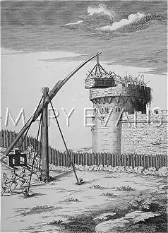 Counterbalance: Counterbalanced siege weapon in action