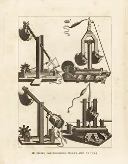 Respecting: Counterweight machines for throwing darts and stones