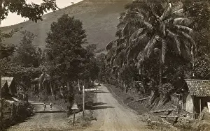 Jakarta: Country road with signpost for Garoet, West Java, Indonesia