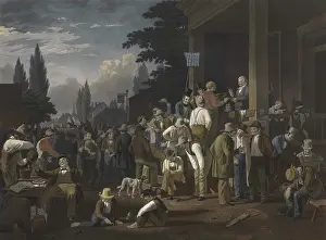 Caleb: The County Election, 1854 hand-colored engraving
