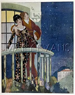 COUPLE ON BALCONY/NIGHT
