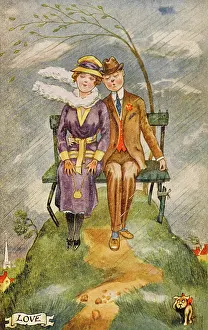 Oblivious: COUPLE ON BENCH 1922