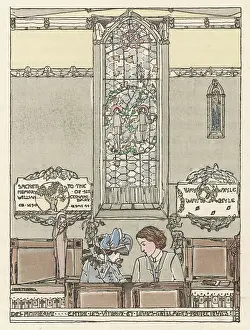 Jessie M King: COUPLE IN CHURCH/KIPLING