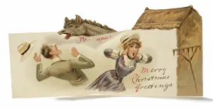 Braying: Couple on a comic Christmas card